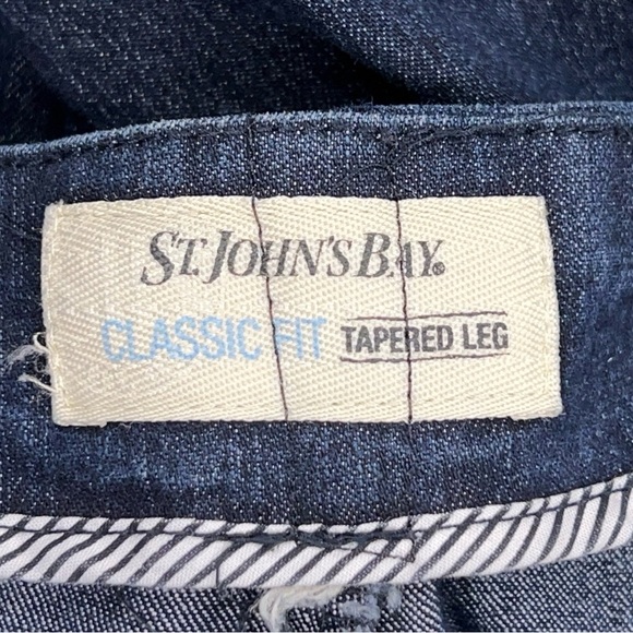Size 10 St John’s Bay Blue Denim Look Pants Side Zip Closure Straight Leg - Picture 10 of 12